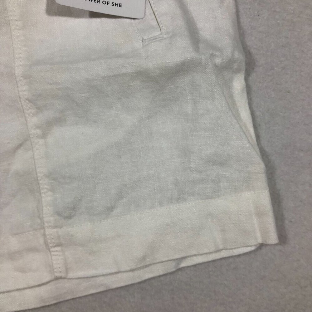 NEW Athleta Womens 14 Retreat Linen Shorts Calla Lily Ivory 100% Linen NWT $69 - Picture 5 of 13
